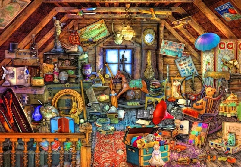 legpuzzel Hidden Object Attic 1000 stukjes karton. from Bluebird Puzzle, Multicolour edition – box