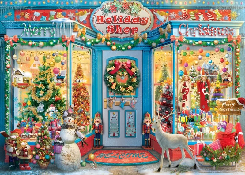 legpuzzel Holiday Shop - 500 stukjes multicolor. från Bluebird Puzzle, utgåva Flerfärgad – kartong 1 av 2
