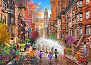 legpuzzel Hot Summer Days NYC - 500 stukjes. från Bluebird Puzzle, utgåva Flerfärgad – kartong 1 av 2