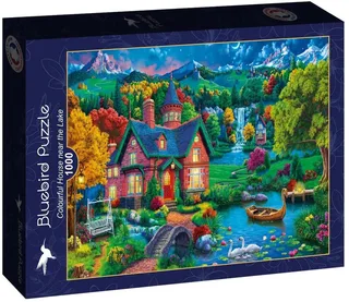 Puzzle Maison Colorée près du Lac - 1000 pièces de Bluebird Puzzle, édition Multicolore – boîte 1 sur 2