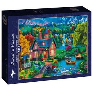 Puzzle Maison Colorée près du Lac - 1000 pièces de Bluebird Puzzle, édition Multicolore – boîte 2 sur 2