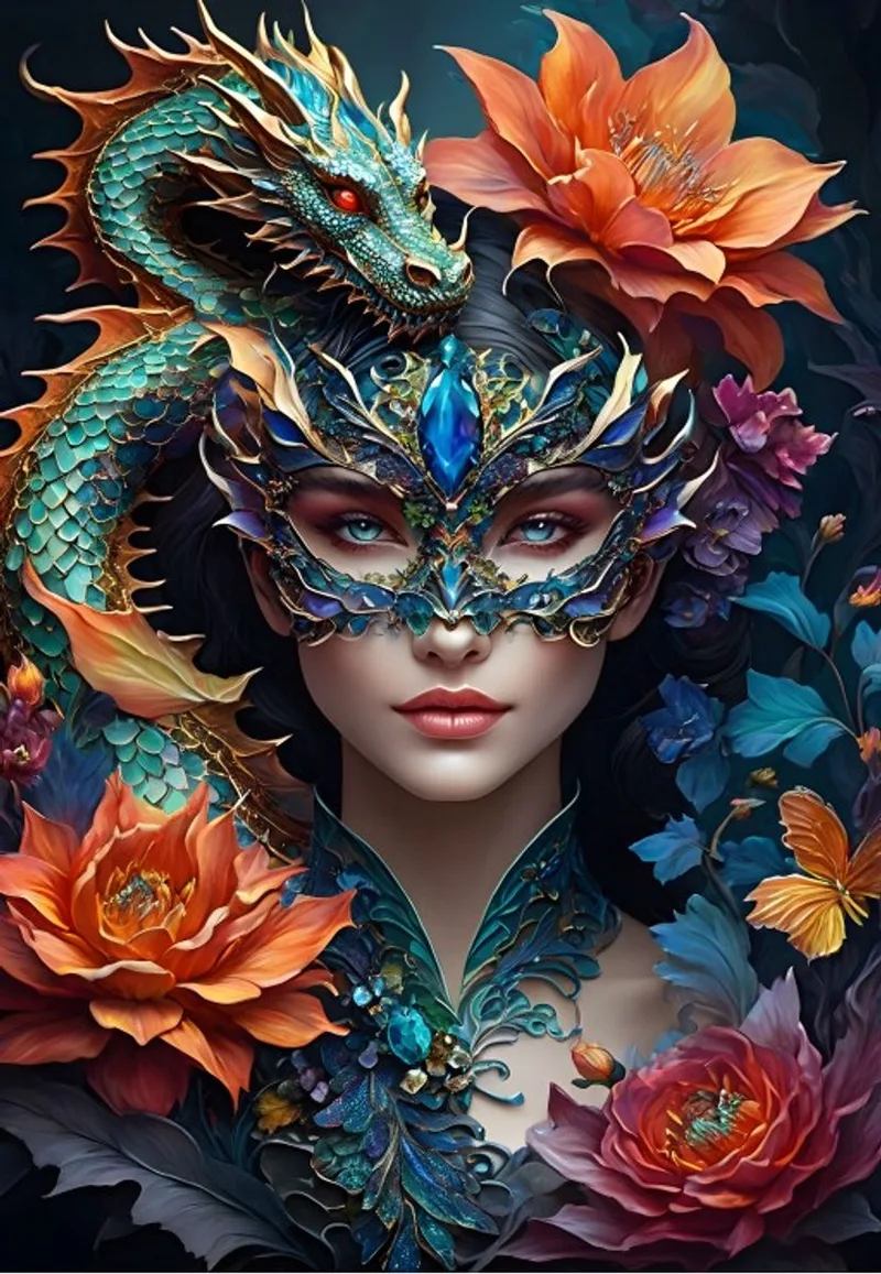 legpuzzel Lady with a Dragon - 1000 stukjes puzzel. van Bluebird Puzzle, editie Meerkleurig – doos