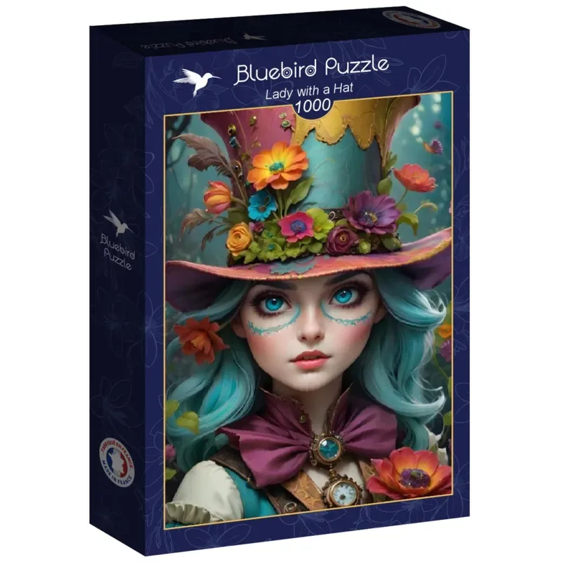 legpuzzel Lady with a Hat - 1000 stukjes kleurrijk. van Bluebird Puzzle, editie Meerkleurig – doos 2 van 2
