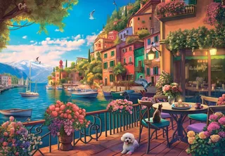 legpuzzel Lake Como - 1000 stukjes puzzel. van Bluebird Puzzle, editie Meerkleurig – doos 1 van 2