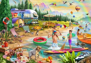 legpuzzel Lakeside Summer Camp - 1000 stukjes. van Bluebird Puzzle, editie Meerkleurig – doos 1 van 2