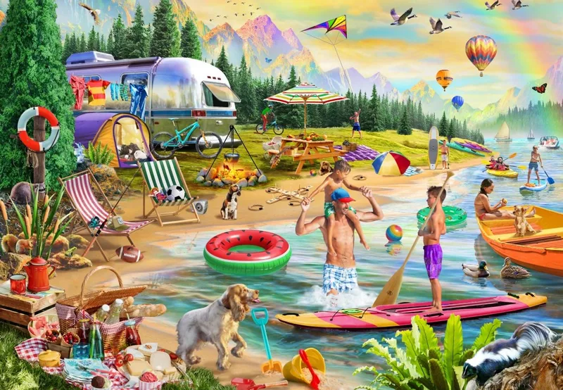 legpuzzel Lakeside Summer Camp - 1000 stukjes. van Bluebird Puzzle, editie Meerkleurig – doos