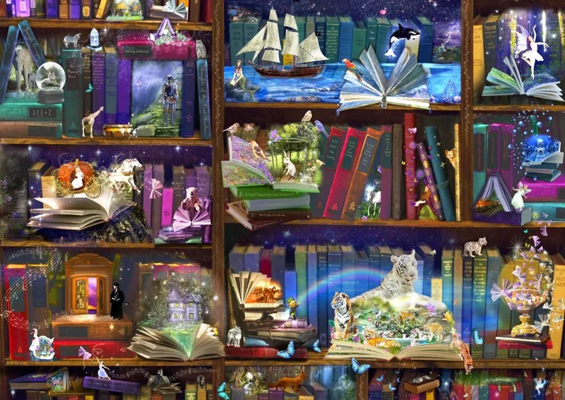 Legpuzzel - Library Adventures in Reading - 3000 (*let op) stukjes from Bluebird Puzzle, Multicolour edition – box