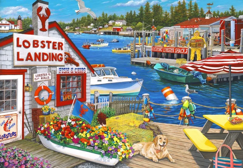legpuzzel Lobster Landing - 1000 stukjes puzzel plezier. de Bluebird Puzzle, édition Multicolore – boîte 1 sur 2