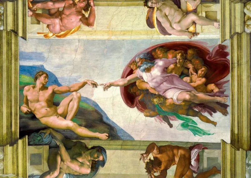 legpuzzel Michelangelo The Creation of Adam 1000 stukjes. de Bluebird Puzzle, édition Multicolore – boîte 1 sur 2