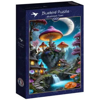 legpuzzel Mushroom Town - 1000 stukjes kleurrijk speelgoed. de Bluebird Puzzle, édition Multicolore – boîte 2 sur 2