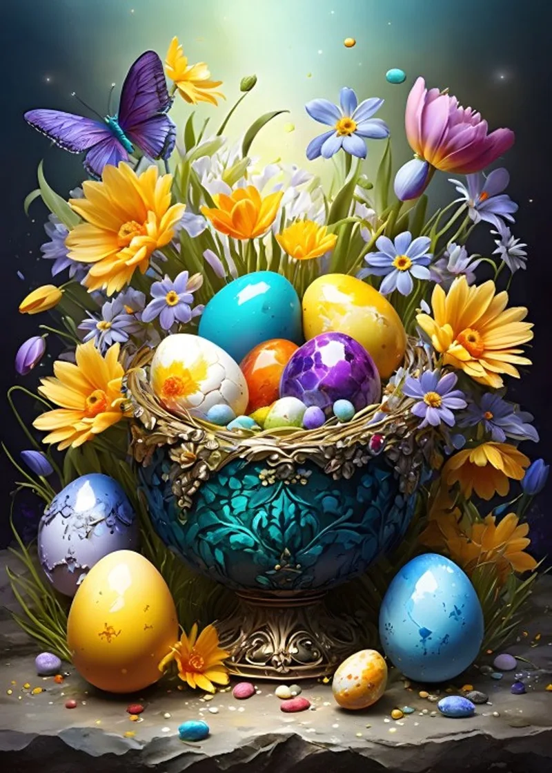 legpuzzel paas eieren en bloemen - 500 stukjes. from Bluebird Puzzle, Multicolour edition – box