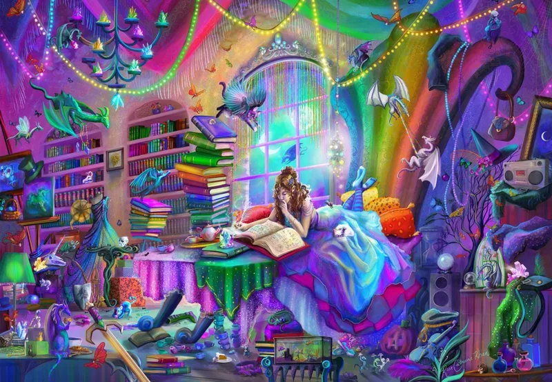 legpuzzel Rainbow Magic Study 1000 stukjes fantasie. from Bluebird Puzzle, Multicolour edition – box