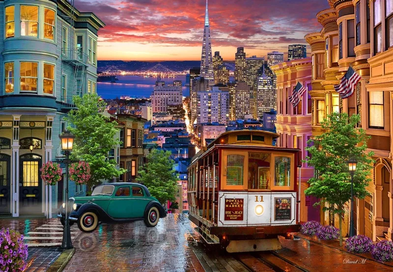 legpuzzel San Francisco Trolley - 1000 stukjes. from Bluebird Puzzle, Multicolour edition – box