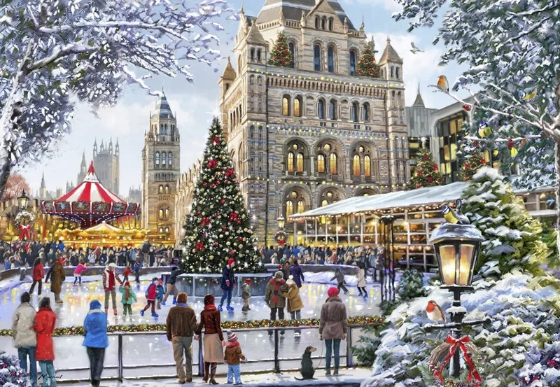 legpuzzel Skating Outside Natural History Museum - 1000 stukjes. de Bluebird Puzzle, édition Multicolore – boîte 1 sur 2