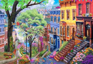 legpuzzel Spring Hill - 1000 stukjes puzzel plezier. von Bluebird Puzzle, Ausgabe Mehrfarbig – Schachtel 1 von 2