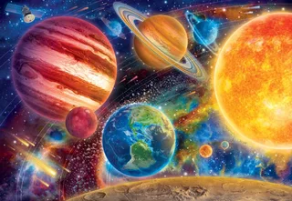 legpuzzel Stunning Solar System 1000 stukjes ruimte. von Bluebird Puzzle, Ausgabe Mehrfarbig – Schachtel 1 von 2