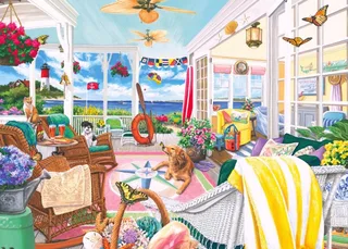 legpuzzel Summer Porch - 500 stukjes kleurrijk speelgoed. de Bluebird Puzzle, édition Multicolore – boîte 1 sur 2