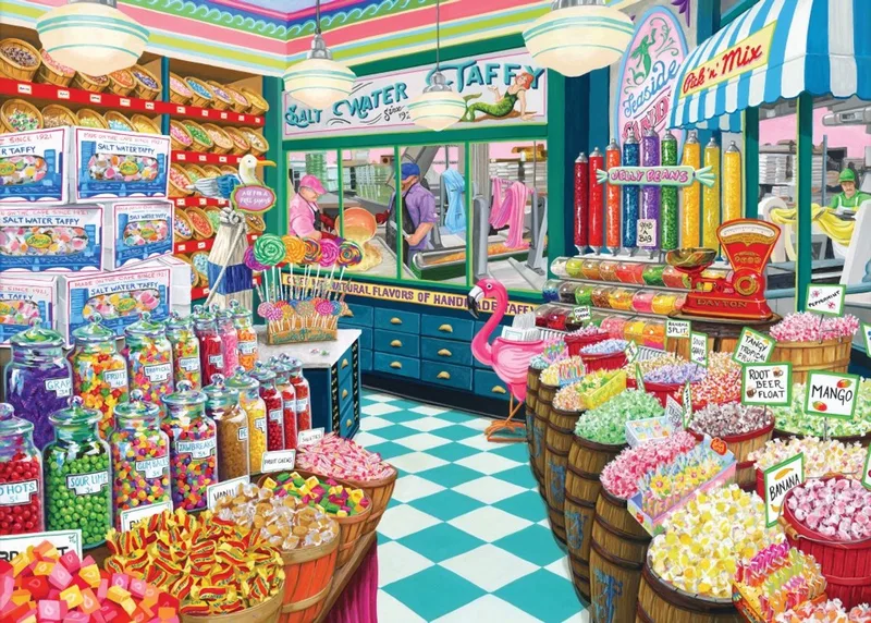 legpuzzel Taffy Shop - 500 stukjes kleurrijk speelgoed. van Bluebird Puzzle, editie Meerkleurig – doos 1 van 2