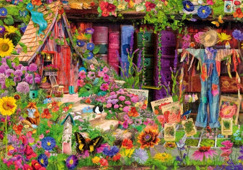 legpuzzel The Scarecrow's Garden - 2000 stukjes tuin. van Bluebird Puzzle, editie Meerkleurig – doos