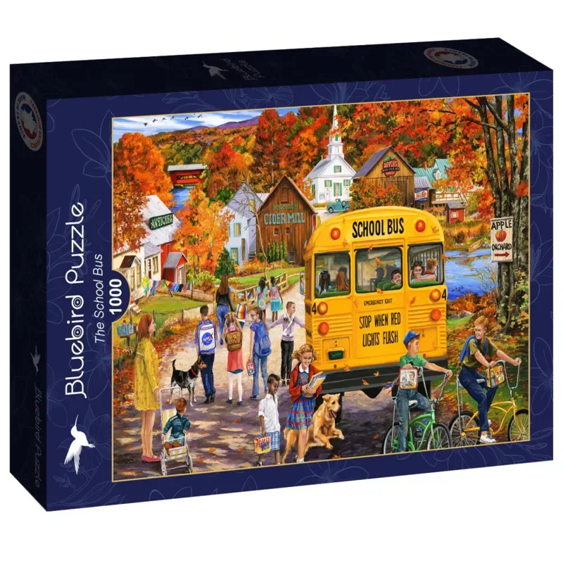 legpuzzel The School Bus - 1000 stukjes kleurrijk. fra Bluebird Puzzle, Flerfarvet-udgave – æske 2 af 2
