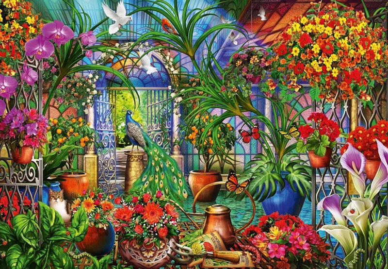 legpuzzel Tropical Green House - 1000 stukjes. from Bluebird Puzzle, Multicolour edition – box 1 of 2
