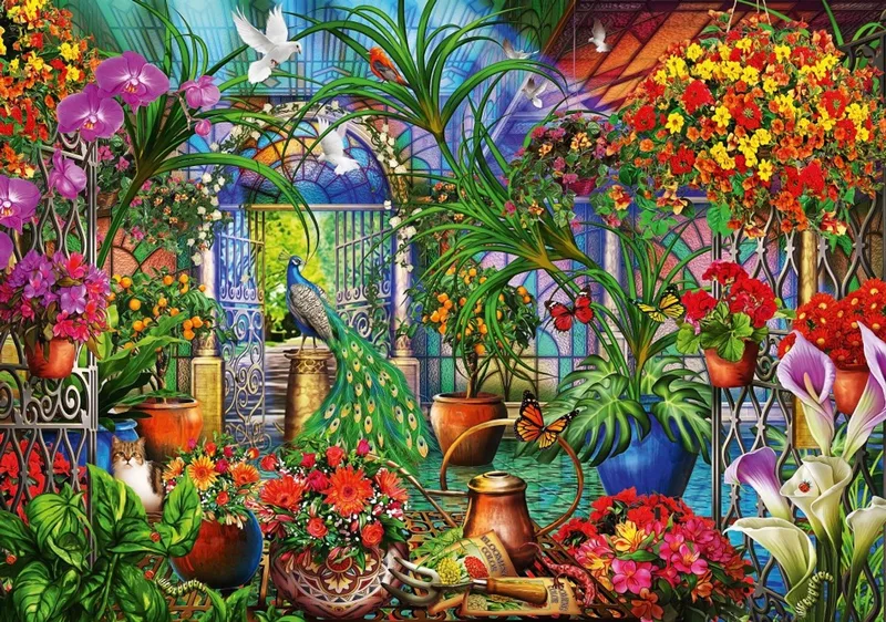 legpuzzel Tropical Green House - 2000 stukjes. van Bluebird Puzzle, editie Meerkleurig – doos