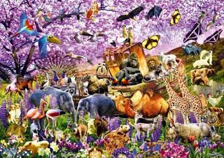 legpuzzel Two By Two at Noah's Ark - 1000 stukjes. von Bluebird Puzzle, Ausgabe Mehrfarbig – Schachtel 1 von 2