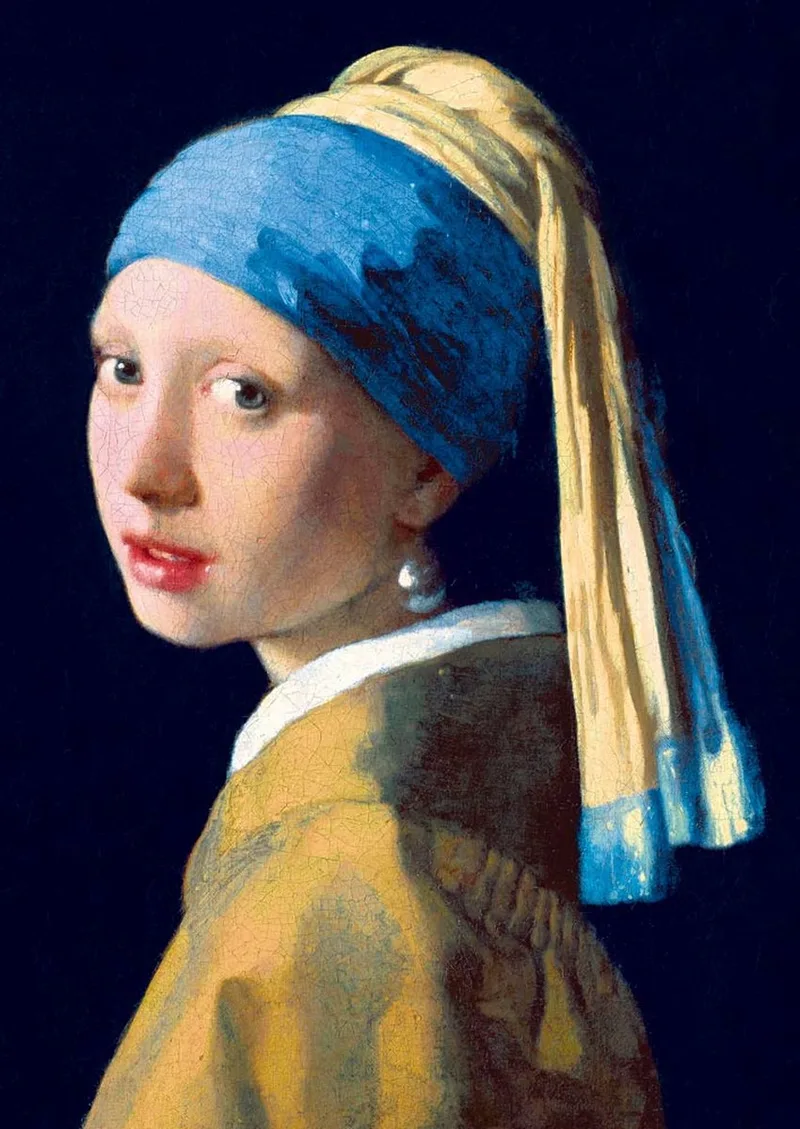 legpuzzel Vermeer Meisje met de parel 1000 stukjes kunst. de Bluebird Puzzle, édition Multicolore – boîte 1 sur 2