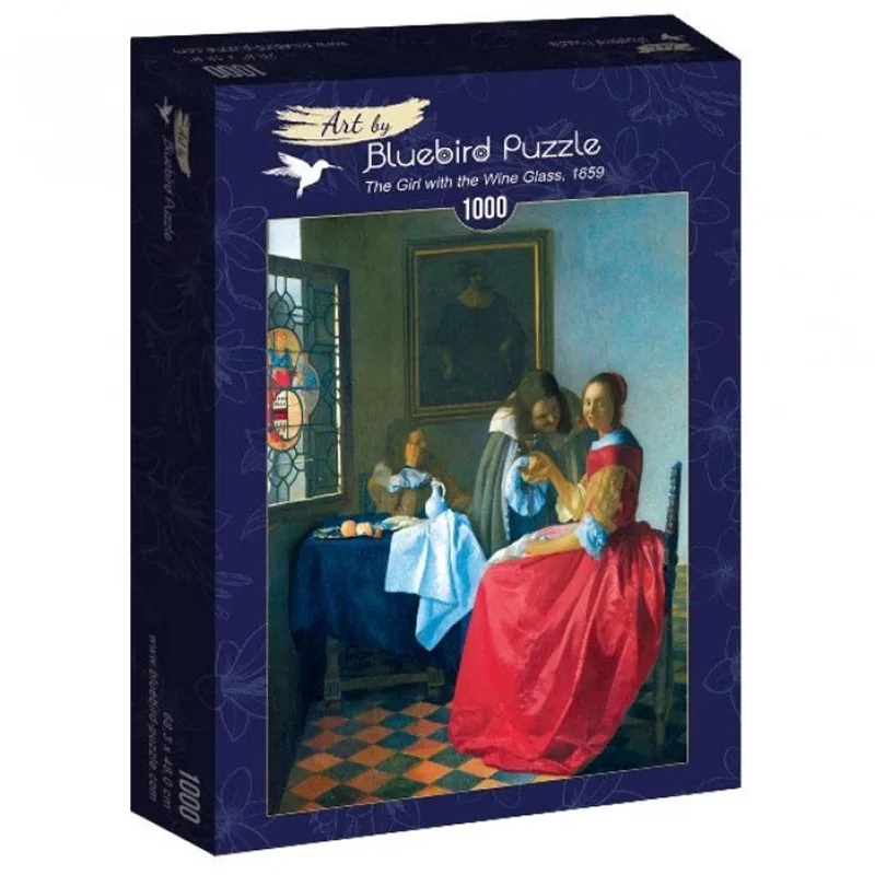 legpuzzel Vermeer Meisje met het Wijnglas 1000 stukjes. van Bluebird Puzzle, editie Meerkleurig – doos