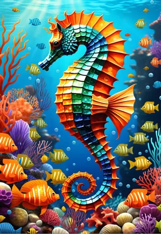 legpuzzel zeepaardje - 1000 stukjes kleurrijk. de Bluebird Puzzle, édition Multicolore – boîte 1 sur 2