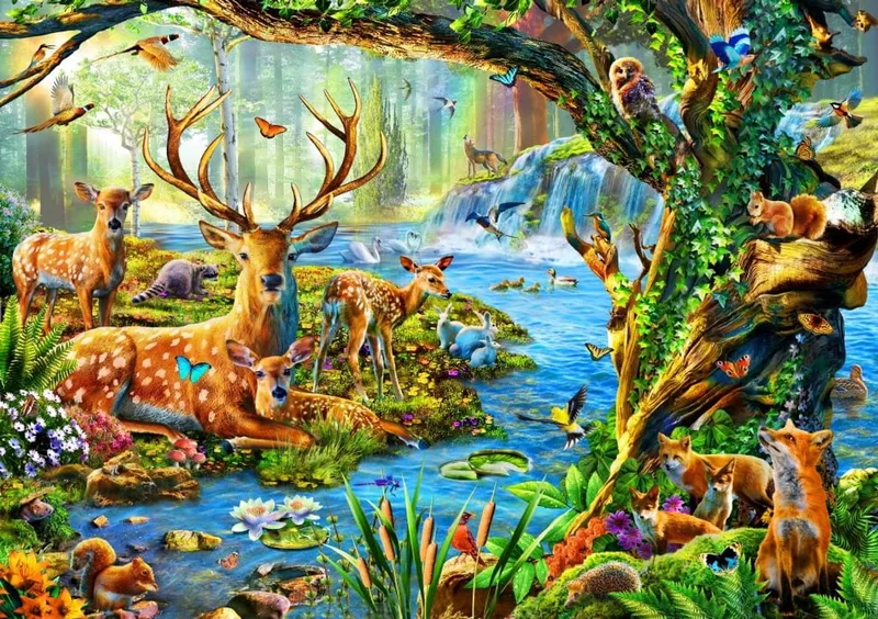 Merkloos Puzzel 1500 Stukjes - Bosleven from Bluebird Puzzle – box