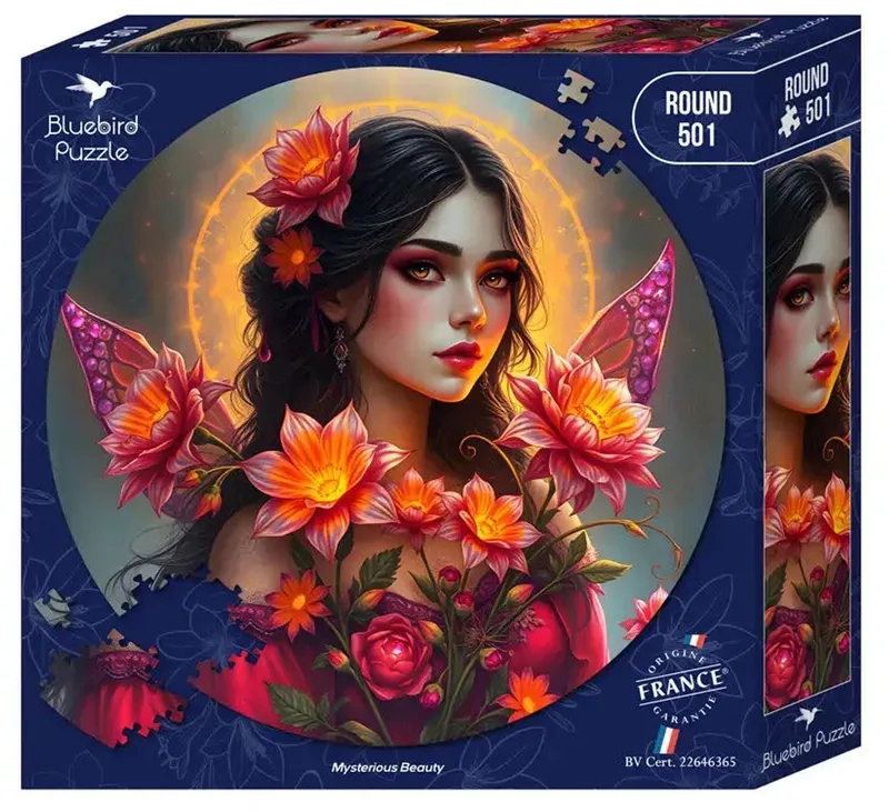 Mysterious Beauty Puzzel Rond 501 stukjes de Bluebird Puzzle, édition Multicolore – boîte