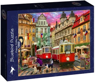 Prague Trolley's Puzzel 1000 Stukjes van Bluebird Puzzle, editie Meerkleurig – doos 1 van 2
