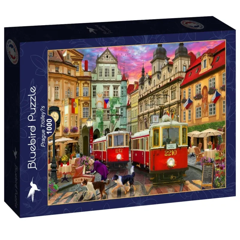 Prague Trolley's Puzzel 1000 Stukjes van Bluebird Puzzle, editie Meerkleurig – doos 2 van 2