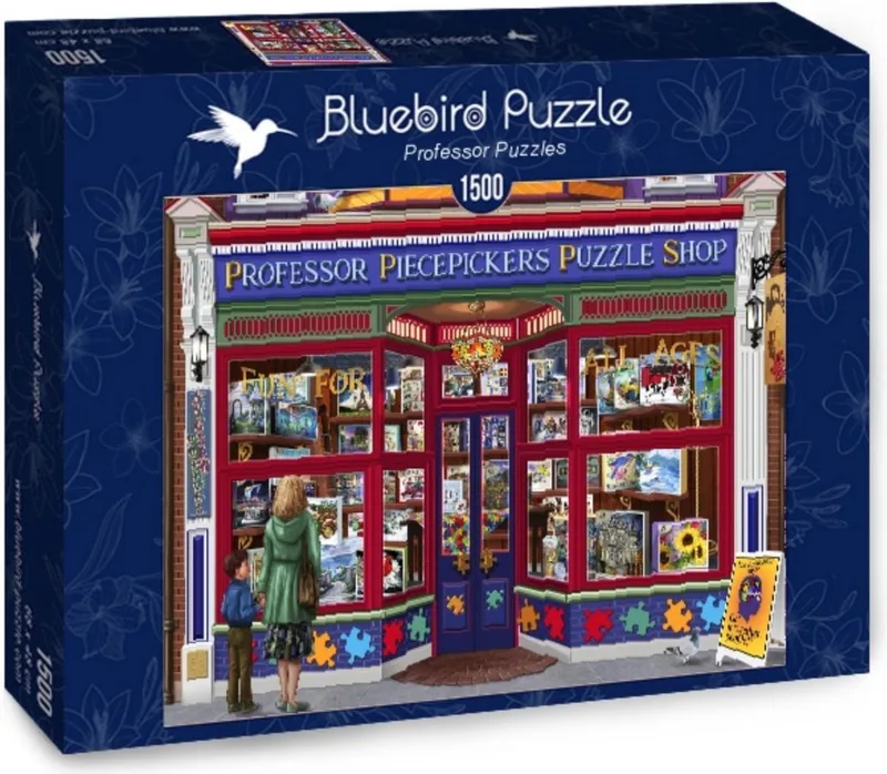 Professor Puzzle Shop 1500 van Bluebird Puzzle, editie Kleurrijk – doos