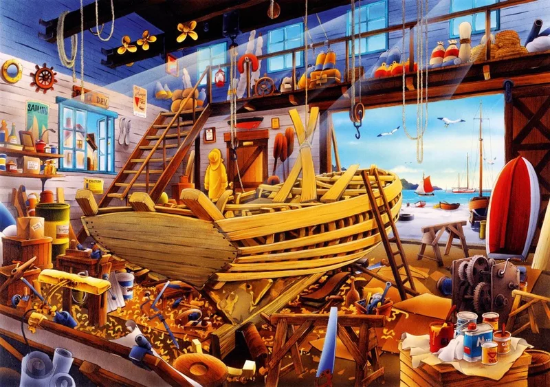 puzzel Boat Yard - 1000 stukjes. from Bluebird Puzzle, Multicolour edition – box
