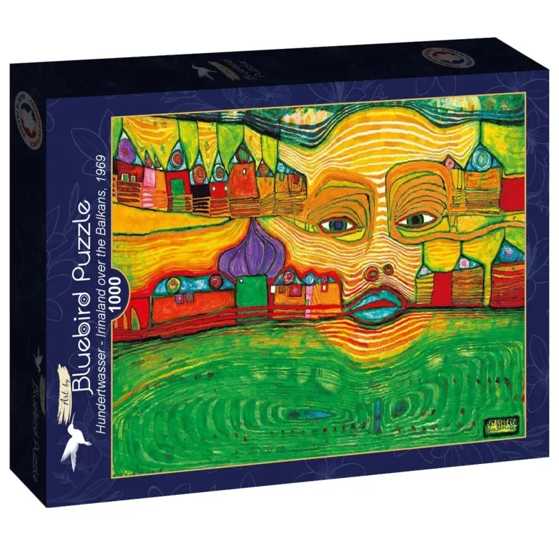 puzzel Hundertwasser - Irinaland over the Balkans 1000 stukjes. van Bluebird Puzzle, editie Meerkleurig – doos 2 van 2