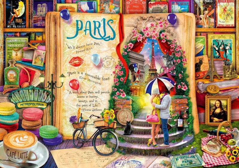 puzzel Life is an Open Book Paris - 2000 stukjes. van Bluebird Puzzle, editie Meerkleurig – doos