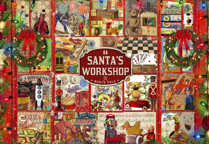 puzzel Santas Workshop - 1000 stukjes. van Bluebird Puzzle, editie Meerkleurig – doos