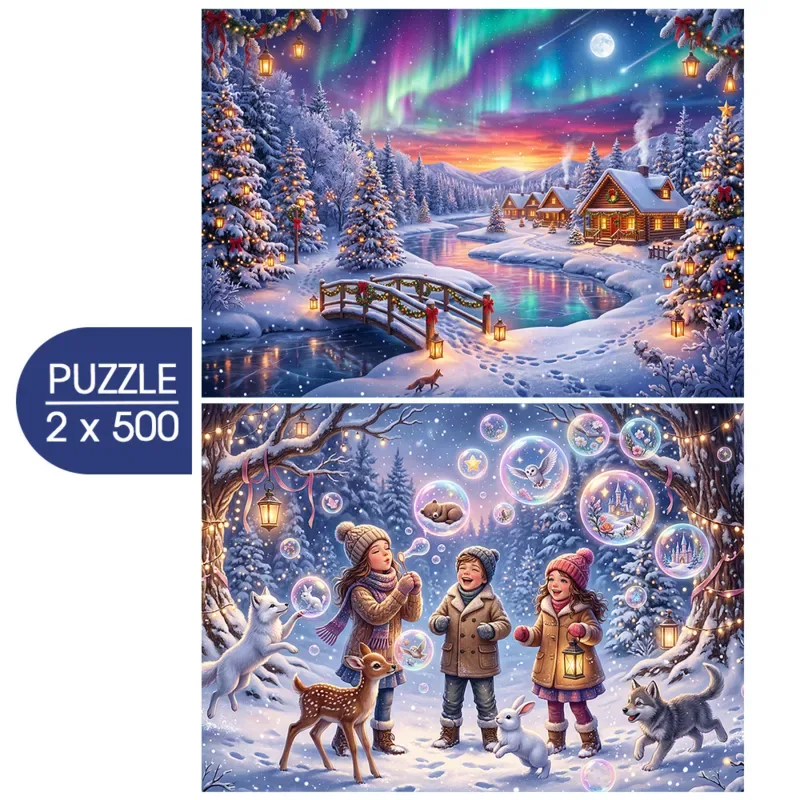 Puzzle 2 Puzzles - La Magie de l'Hiver - 500 à 999 pièces de Bluebird Puzzle – boîte