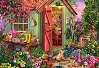 Puzzle Abri de Jardin - 1000 pièces van Bluebird Puzzle – doos 1 van 2
