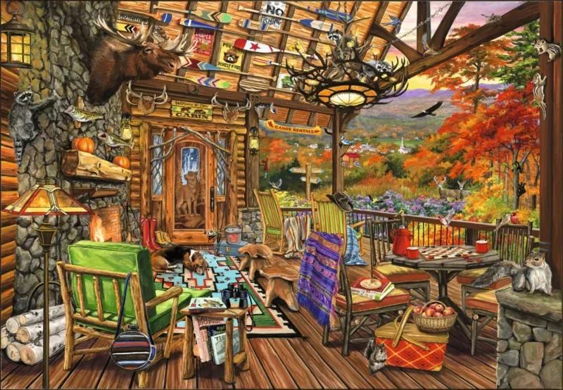 Puzzle Adirondack Porch - 1000 pièces de Bluebird Puzzle – boîte