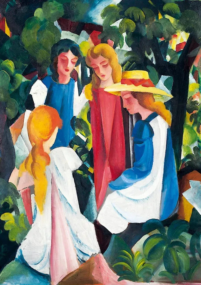 Puzzle August Macke - Four Girls, 1913 - 1000 pièces de Bluebird Puzzle – boîte