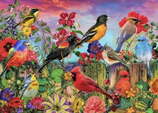 Puzzle Birds and Blooms Garden - 500 à 999 pièces de Bluebird Puzzle – boîte 1 sur 2
