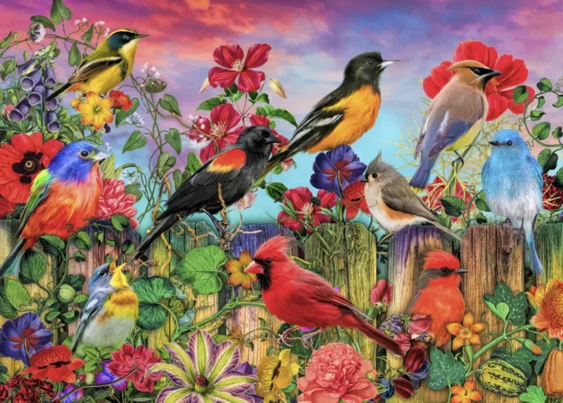 Puzzle Birds and Blooms Garden - 500 à 999 pièces de Bluebird Puzzle – boîte 1 sur 2