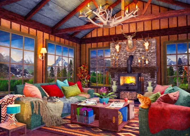 Puzzle Cabin Holiday Home - 500 à 999 pièces van Bluebird Puzzle – doos 1 van 2