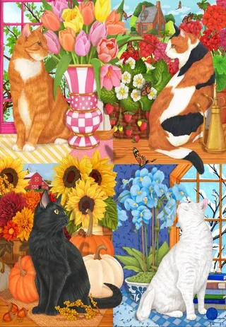 Puzzle Chats des Quatre Saisons - 1000 pièces from Bluebird Puzzle – box 1 of 2