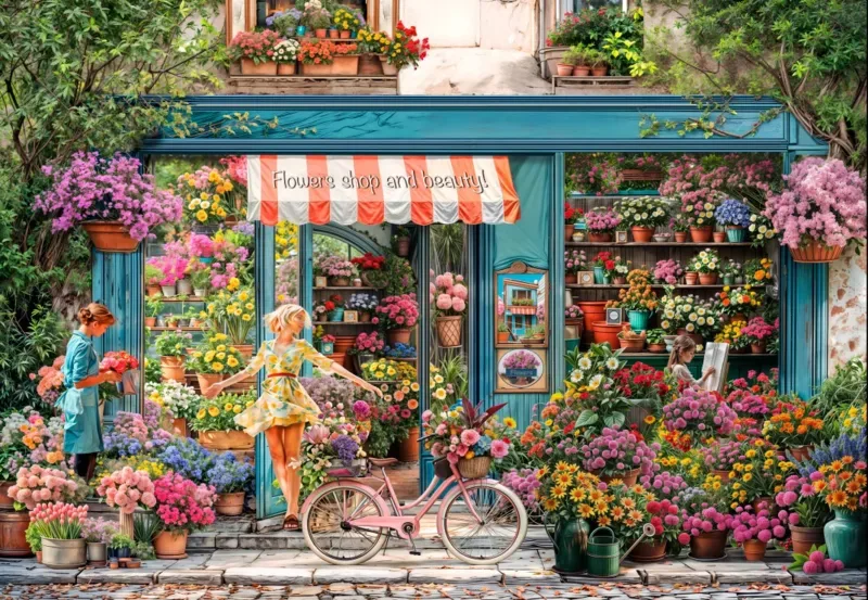 Puzzle Chez le Fleuriste van Bluebird Puzzle – doos