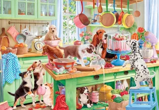 Puzzle Chiens dans la Cuisine - 1000 pièces von Bluebird Puzzle – Schachtel 1 von 2
