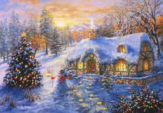 Puzzle Christmas Cottage - 1000 pièces de Bluebird Puzzle – boîte 1 sur 2